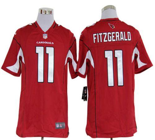 NFL West Arizona Cardinals 11 Larry Fitzgerald Men's Red Game Jersey